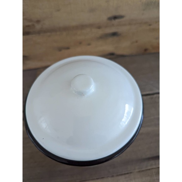 Set of 3 Farmhouse Enameled Metal Storage Containers / Coffee - Tea - Sugar - Picture 5 of 9